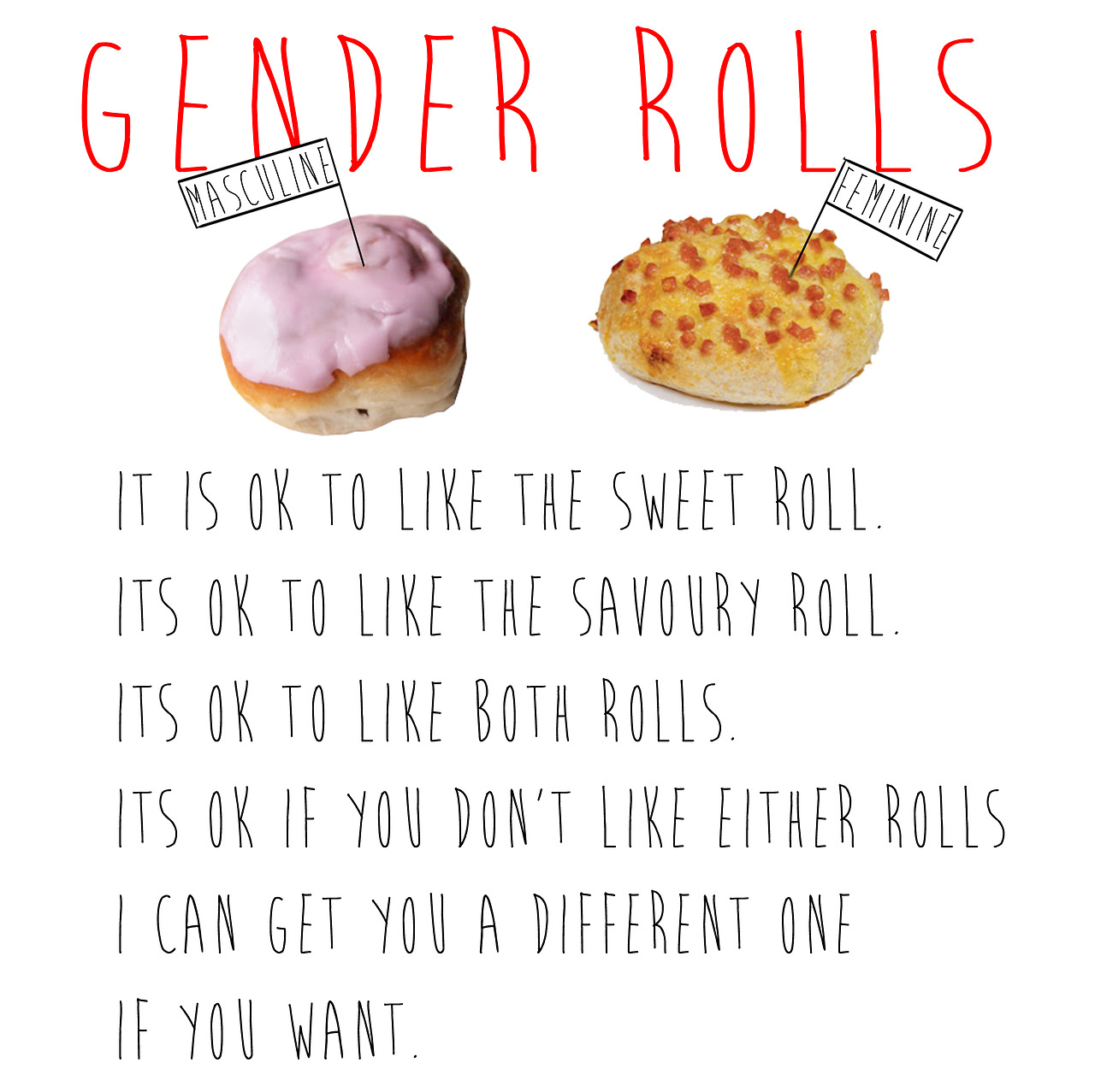 insidiousmuse:  Gender rolls. Get it… rolls….  LULZ….  I’ll see myself