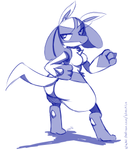 blue-chica:  Lucario Girl   Huh, this Lucario