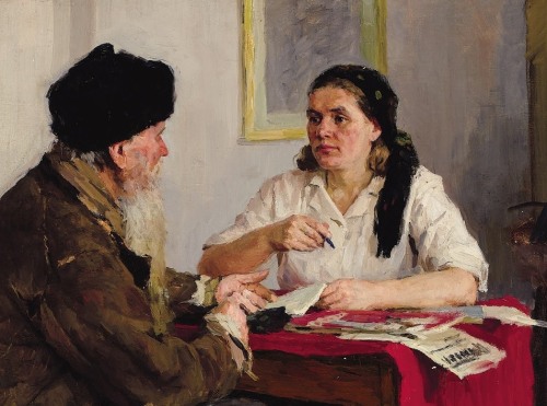 Admission to the Young Communist League (detail) by S. A. Grigoryev