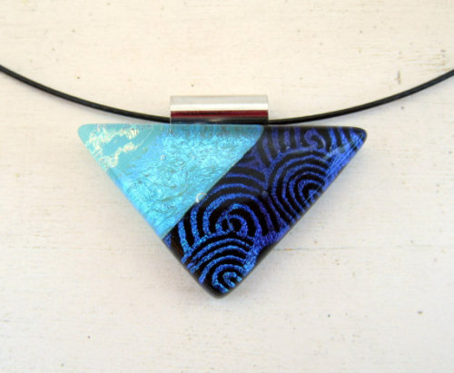 A series of collage fused glass pendants for those looking for a splash of color to brighten their w