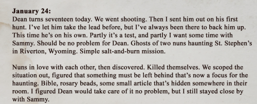 clickbaitcowboy: Two wildly different perspectives: Dean Winchester’s 17th birthday.