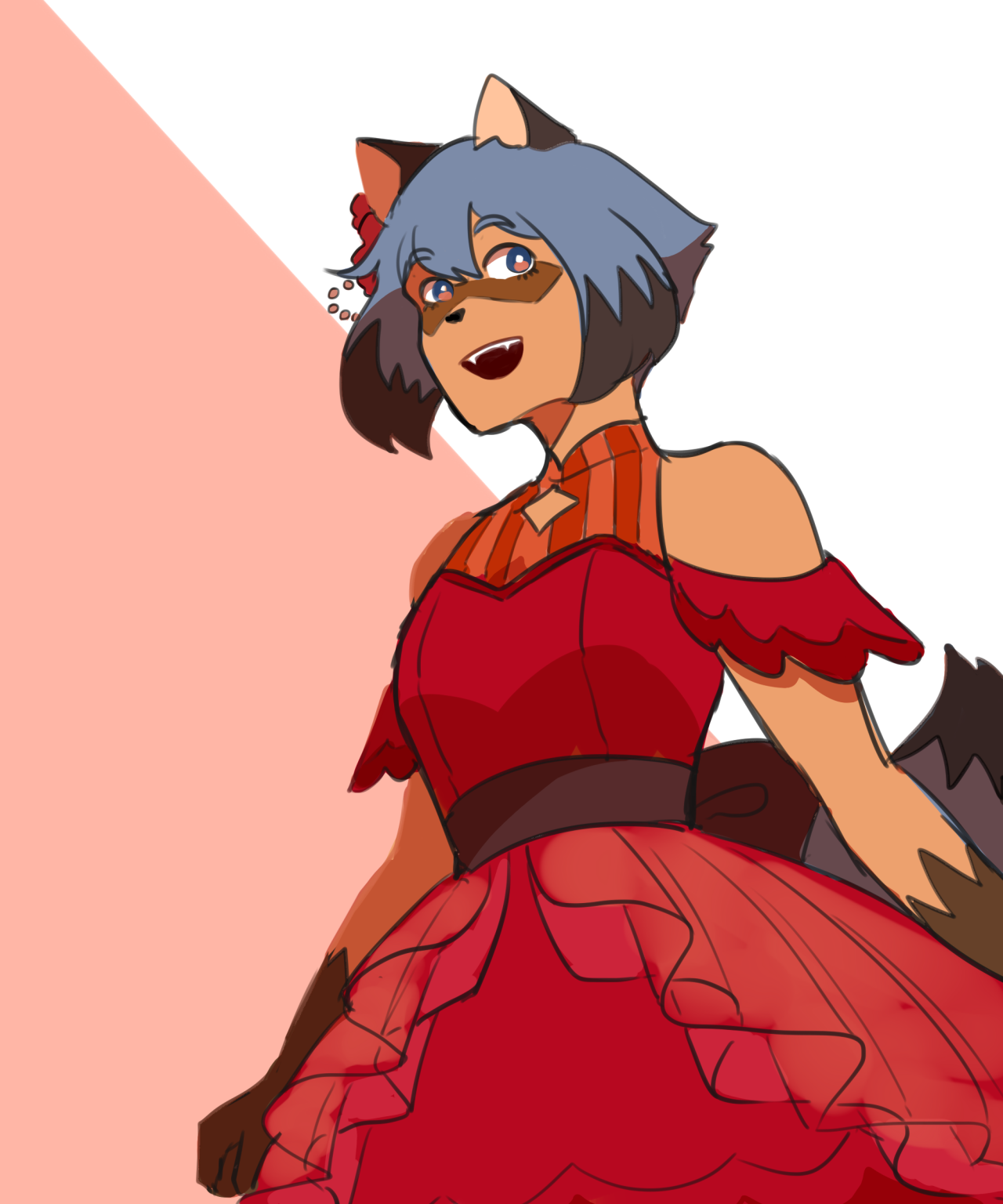 Finally I get to draw Michiru in red dress :D