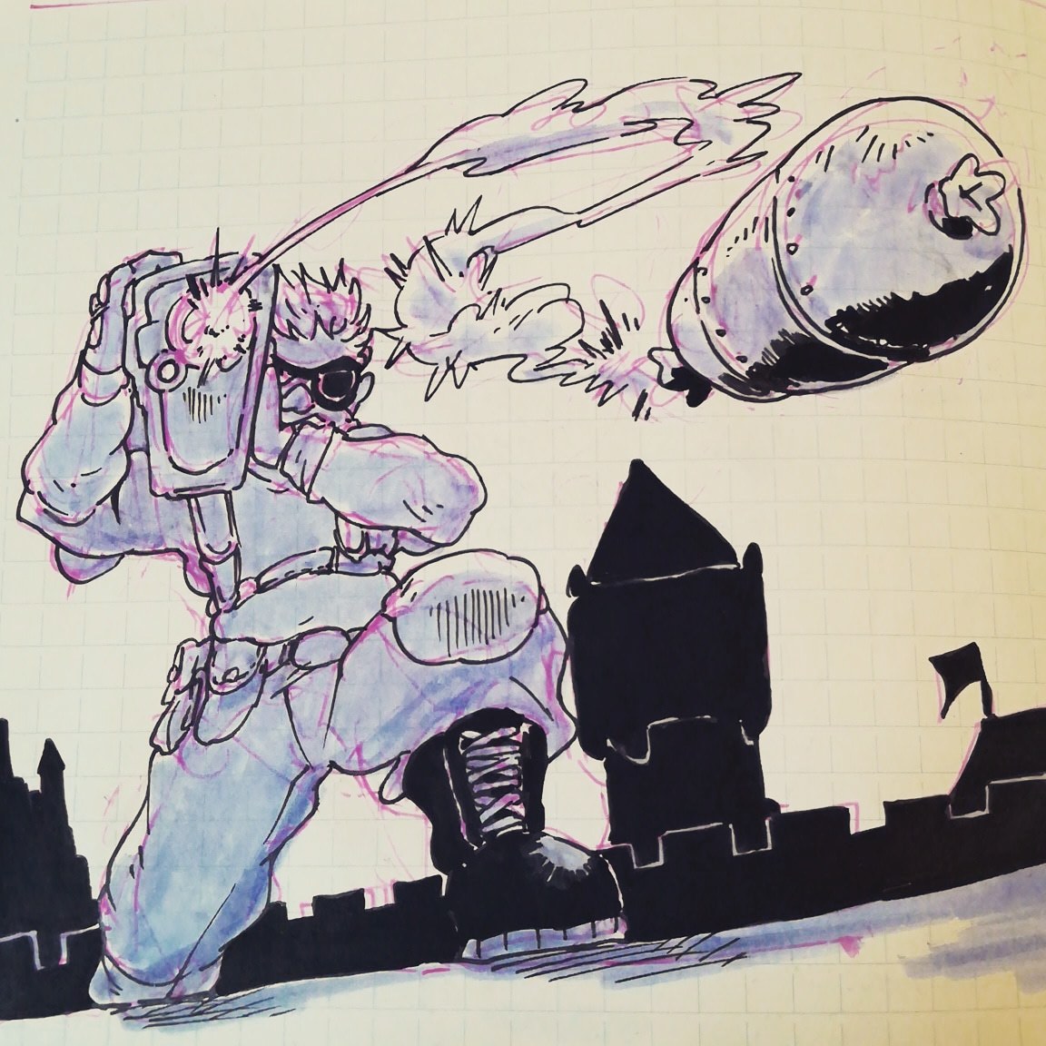 doubleicebackfire: Inktober 2018 final part : the end of Mozzabase feat. ItalodiscoMantis,