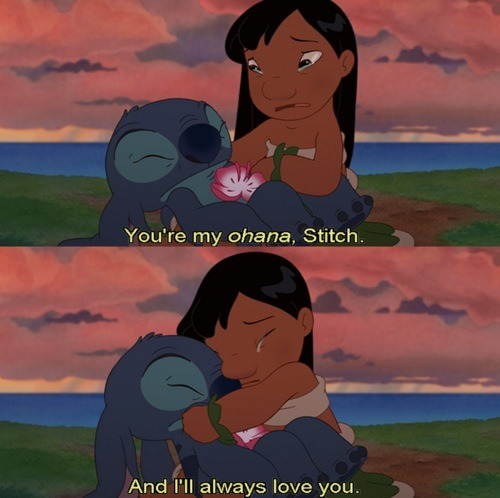 alifespromisse:  Ohana significa familia.