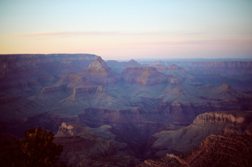 Sunset in the Grand Canyon. 