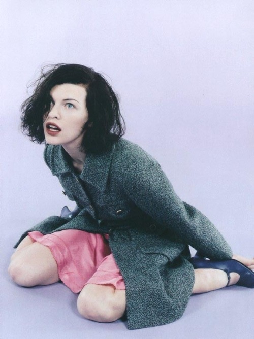 ejakulation:  Milla Jovovich photographed by Juergen Teller for Anna Molinari, 1994 