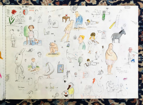 A page from one of Axel Scheffler's sketchbooks