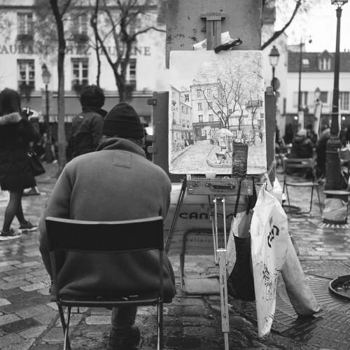 Artist in Montmartre, Paris, January 31, 2016