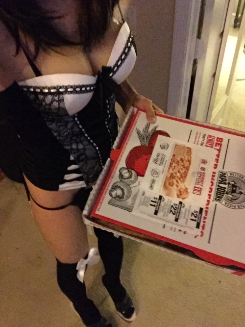 brittany9098:  Kinda surprised the pizza guy last night. Oops
