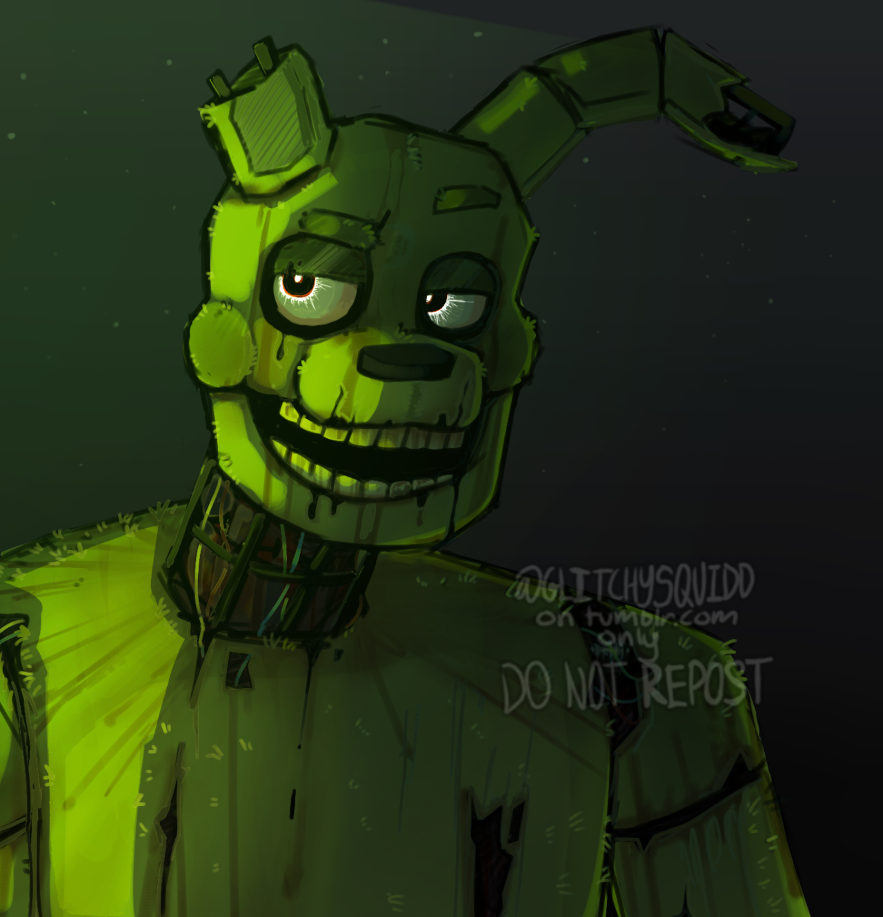 Decided to do Springtrap as my first fanart ever : r