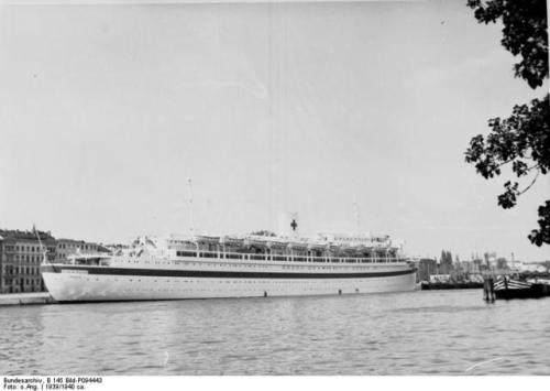 MV Wilhelm Gustloff was a German transport ship which was sunk on 30 January 1945 by Soviet submarine S-13 in the Baltic Sea while evacuating German civilians, Nazi officials and military personnel from Gdynia (Gotenhafen) as the Red Army advanced. 9.400