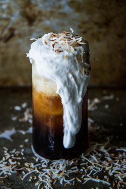 guardians-of-the-food:  Creamy Coconut Rum Iced Coffee