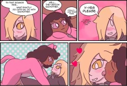 cuteanimeburger:  Help support me on Patreon!  hey! do you like queer comics??? what about queer transgender women making queer comics?? I make the comic Computer Love, it’s about queer girls living in a kinda dystopian future and them kissing eachother