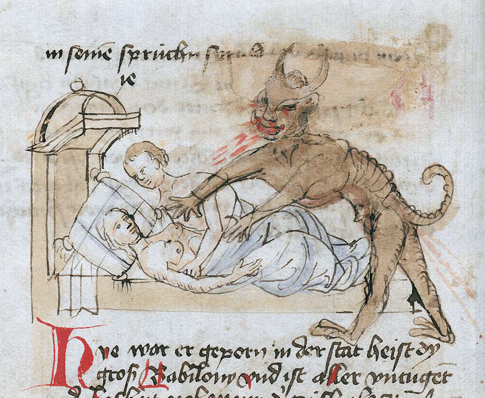 discardingimages:  bedtime demon Konstanzer Weltchronik, Germany ca. 1450 Berlin,