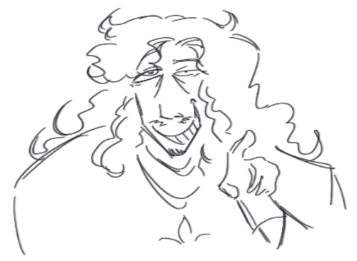 espen abernathy giggling and pointing, saying "by the way, i'm bisexual"