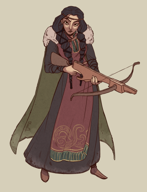 redtallin:My Witcher ttrpg girl with her handy crossbow, off to kill some giant bugs ~