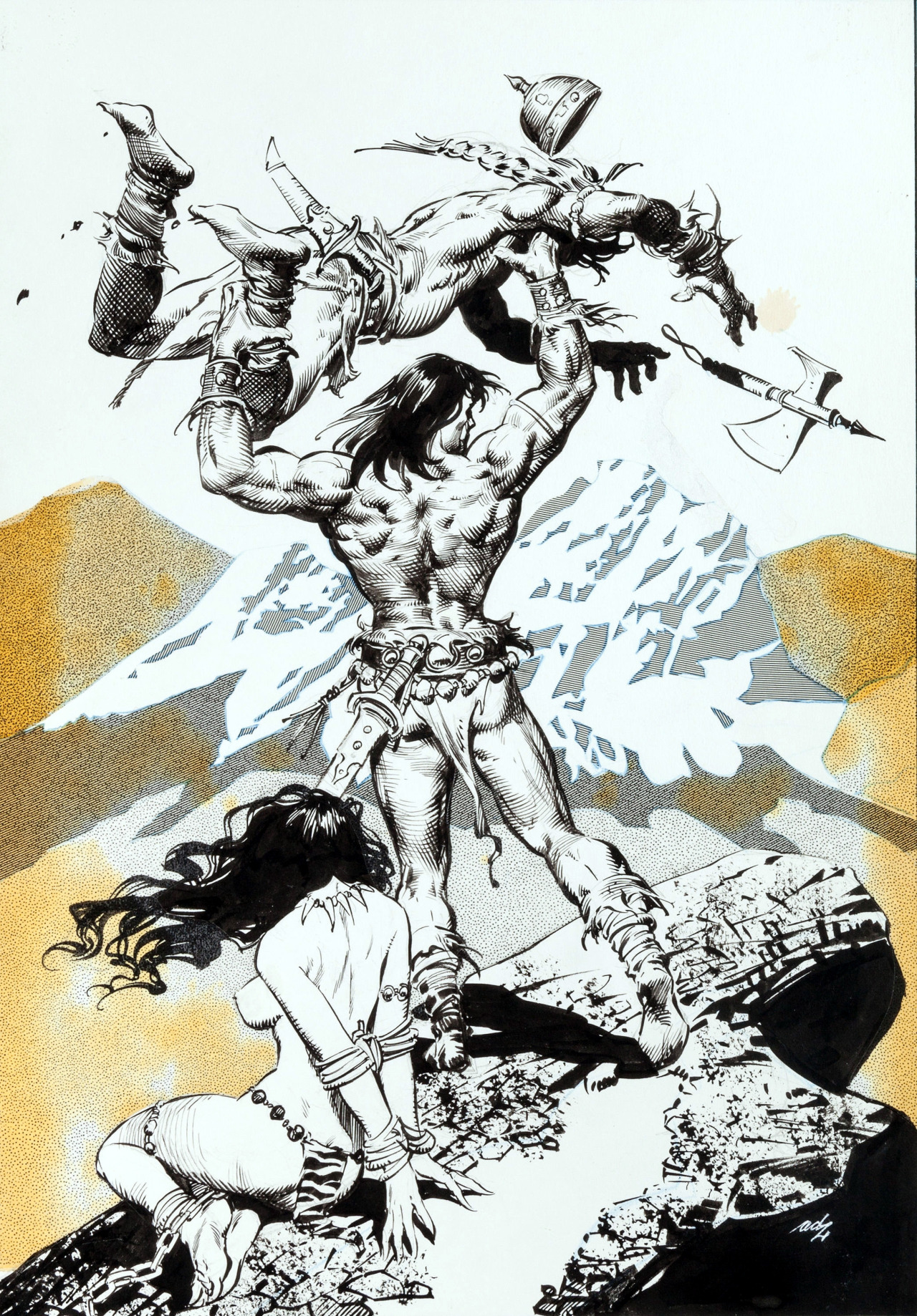 Original pin-up art by Tony DeZuniga from various issues of The Savage Sword of Conan,