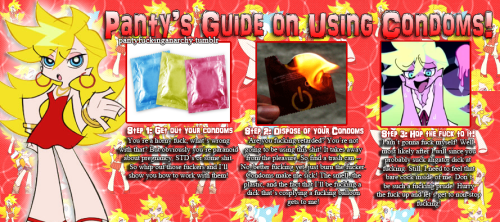 pantyfuckinganarchy:  A little sex-ed from the famously hot Panty! Read it and learn, Motherfuckers! 
