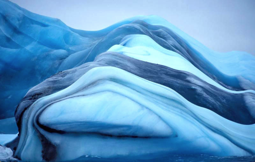 Porn Pics nubbsgalore: striped icebergs form as meltwater