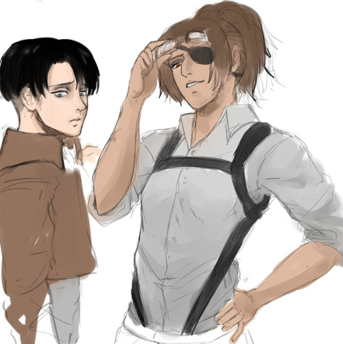 shunkani:Levihan sketches I want more Janitor Levi and Chemistry Hange! :x