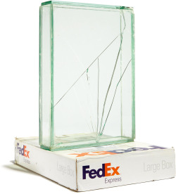 itscolossal: Artist Walead Beshty Shipped Glass Boxes Inside FedEx Boxes to Produce Shattered Sculptures