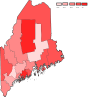 Median age of the counties in Maine.