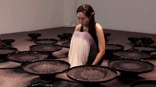 littlelimpstiff14u2: Artist  Lisa Park  Manipulates 48 Pools of Water with Her Mind Brain 