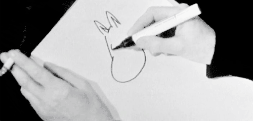 seinaet:  Tove Jansson drawing Moomintroll 