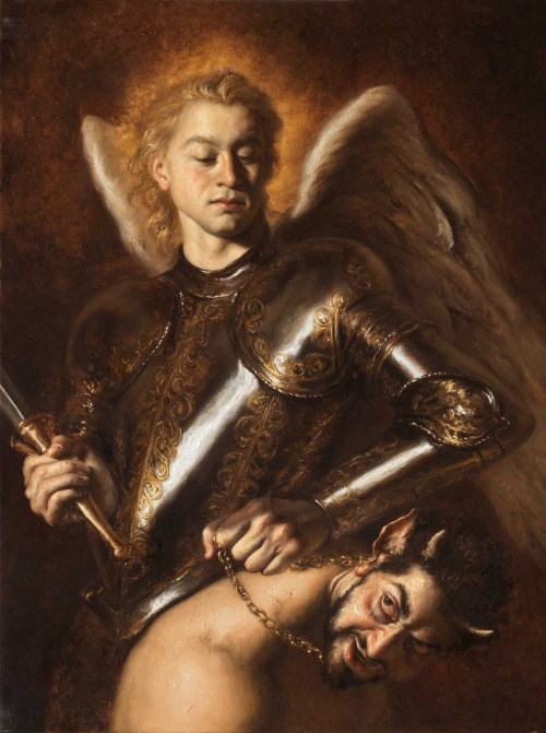 classicarte:  Saint Michel Archange bat le diable (Saint Michael the Archangel defeats the devil)Giovanni Gasparro, 2018