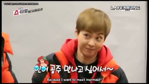 When Xiumin said he wanted to see a mermaid… LuHan became one xD