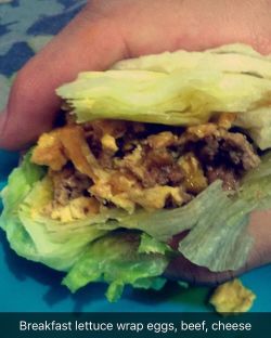 #Breakfast #Lettucewraps #Groundbeef #Scrambledeggs #Lettuce