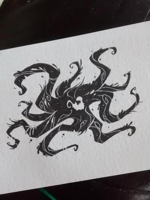 zestydoesthings: Some more Eldritch #Inktober pieces. Shub-Niggurath, Azathoth, a Ghoul, a Rat (in t