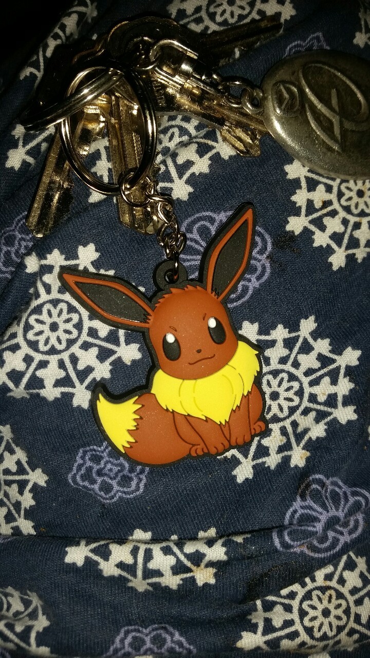 cryingangelmaree:He brought me an Eevee Keychain.  He calls me his little Eevee.