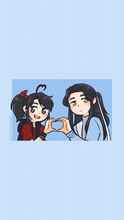 mdzs modern au | wallpaper dump doodles for my printable flippy card sample!sharing these files. fee