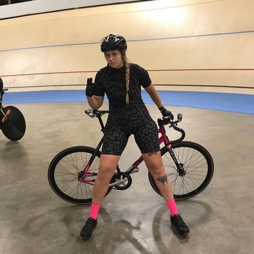 fixiegirls: Repost: • @kookykelso DOWN FOR A SILLY GOOSE TIME AND THATS IT (at Forest City Velodrome