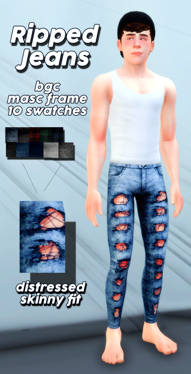 Ripped Jeans bgc meshmasc frame10 swatchesDownload for free/public at my Patreon.Thank you @max