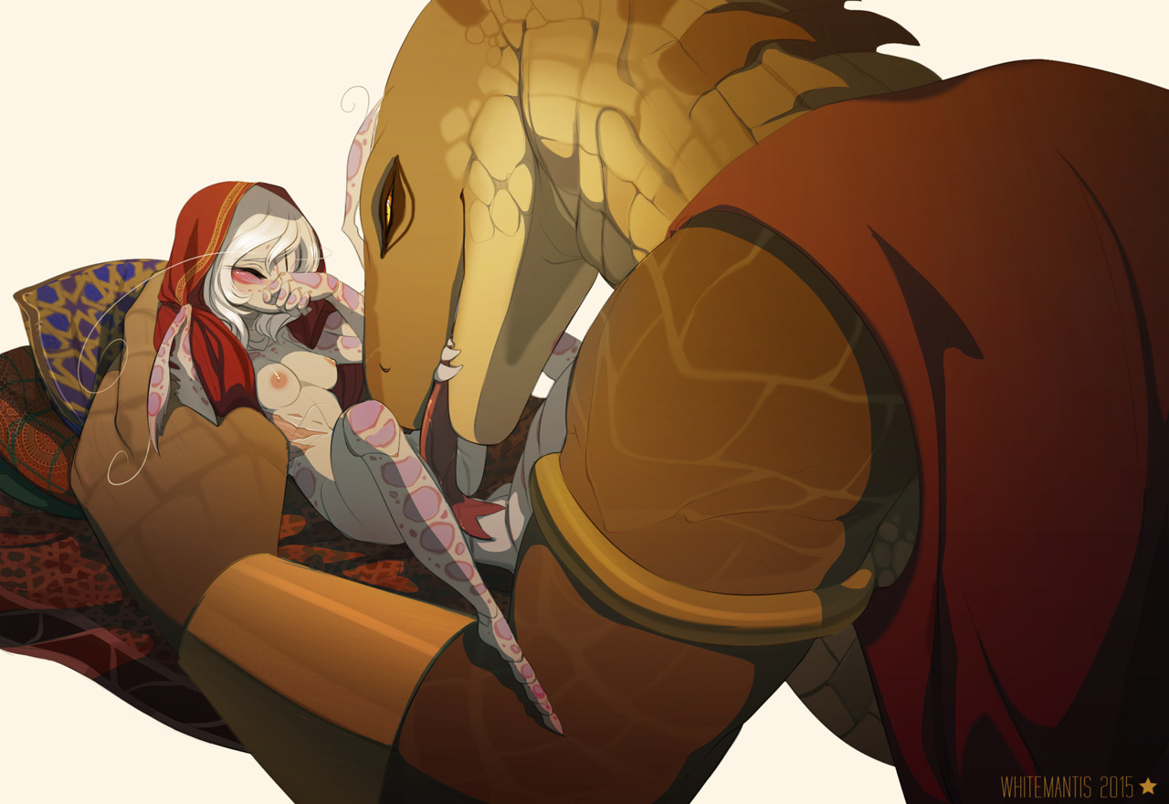 naughtymantis:  whitemantis:  And done! Finished version of this sketch! With Aruc
