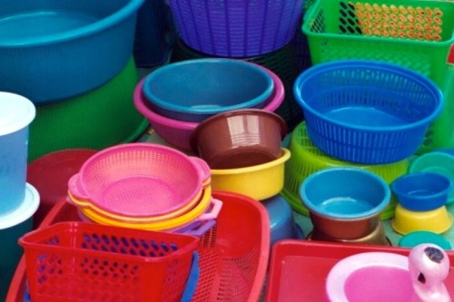 Plastic Pots and Baskets, Chichicastenango Market, Guatemala, 2000.Many years ago I trekked to a wee