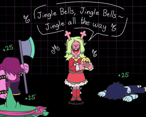 doodleboogle:Christmas songs heals.here’s my take on Noelle going to the dark world, but as a bard.