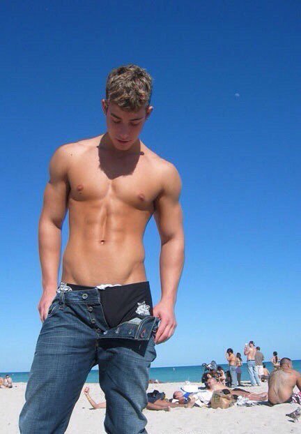 Going to the beach with your straight best friend was a blissful torture. He had an amazing body and