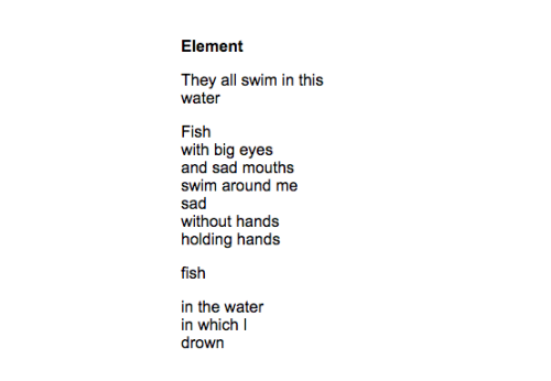 Hilde Domin, ‘Element’  (trans. Meg Taylor &amp; Elke Heckel)