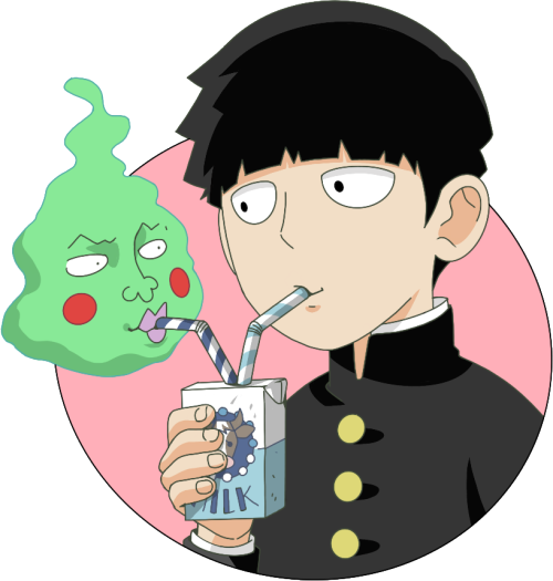 Mob sharing his milk with Ekubo, because sharing is caring! Idk if Ekubo can even drink milk, but wh