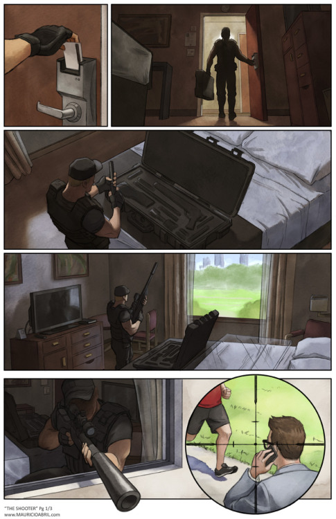 rosecomixwork: mauricioabril: “The Shooter” - A story that I came up with two years ago 