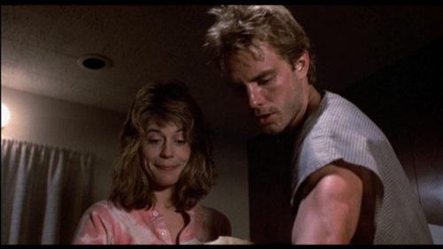 Linda Hamilton and Michael Biehn in The Terminator (1984).