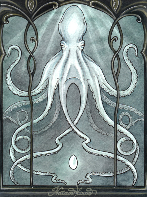 &ldquo;Alabaster Octopus&rdquo;, watercolour.[Facebook • DeviantArt • Blogspot]© Nataša Ilinčić, do 