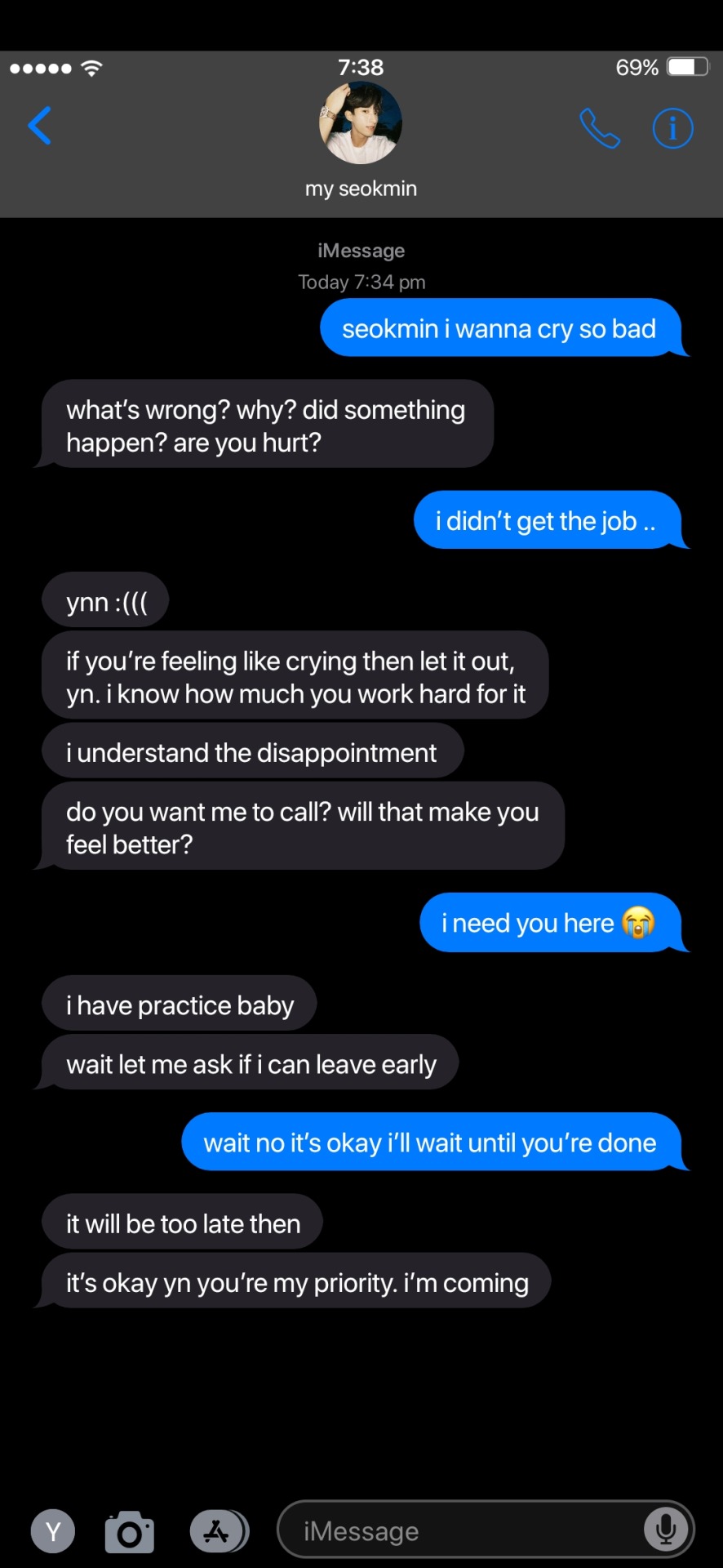 If Requests Are Open, Could I Please Request OT13 Texts Of When You Don't Get The Job You Really Wanted