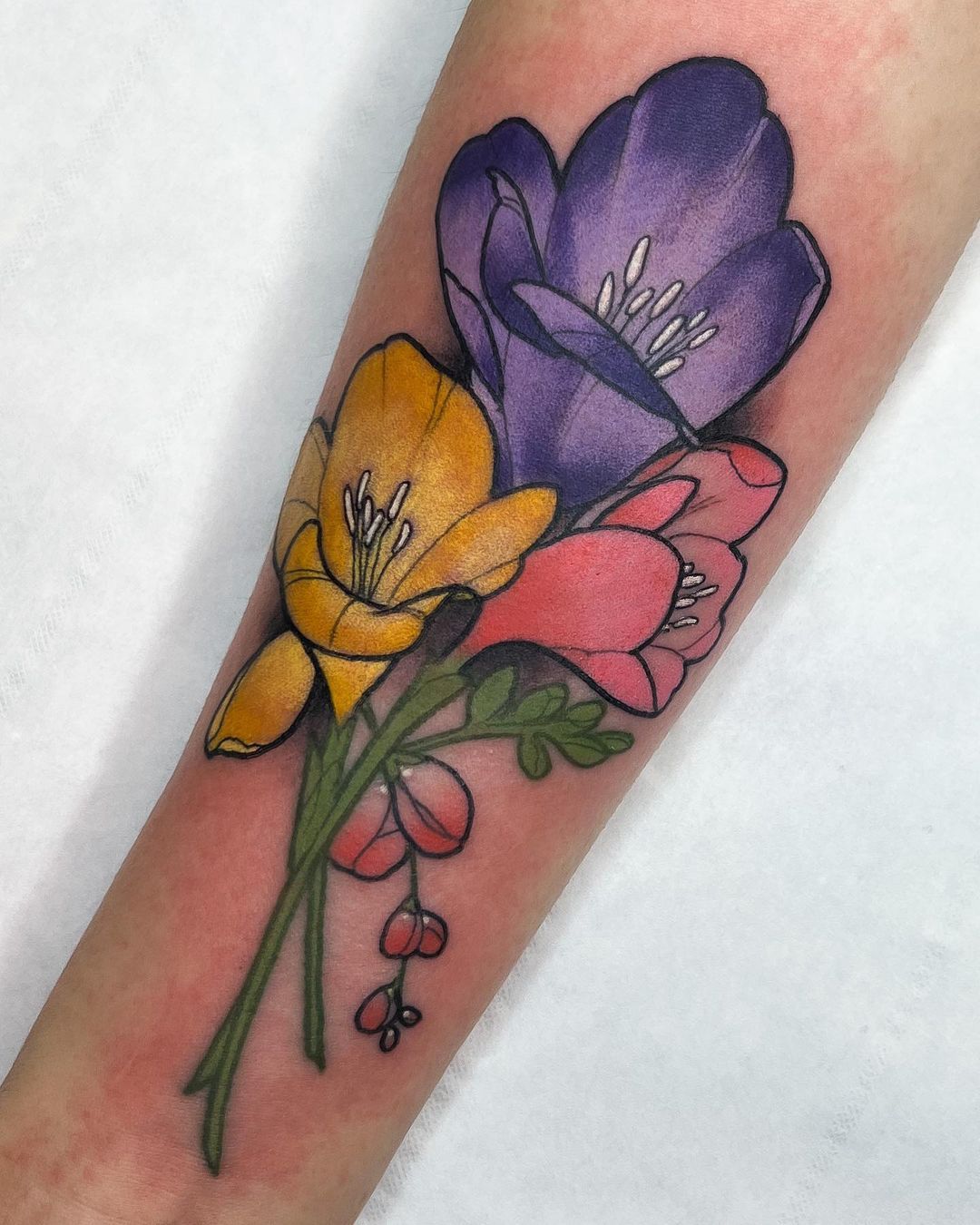 20 Beautiful Freesia Flower Tattoo Ideas For Females  EntertainmentMesh