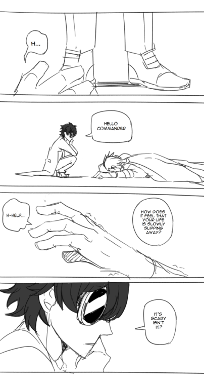 theinsanefruitloop-chan:  “Good bye commander”A part of the Flug’s Past AU :D