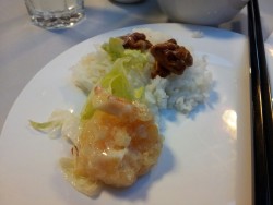 Rice with honey walnut shrimp
