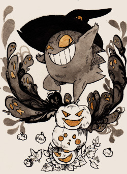 spacerocketbunny:  A little halloween Gengar print that I whipped up for the con that I went to on saturday! 